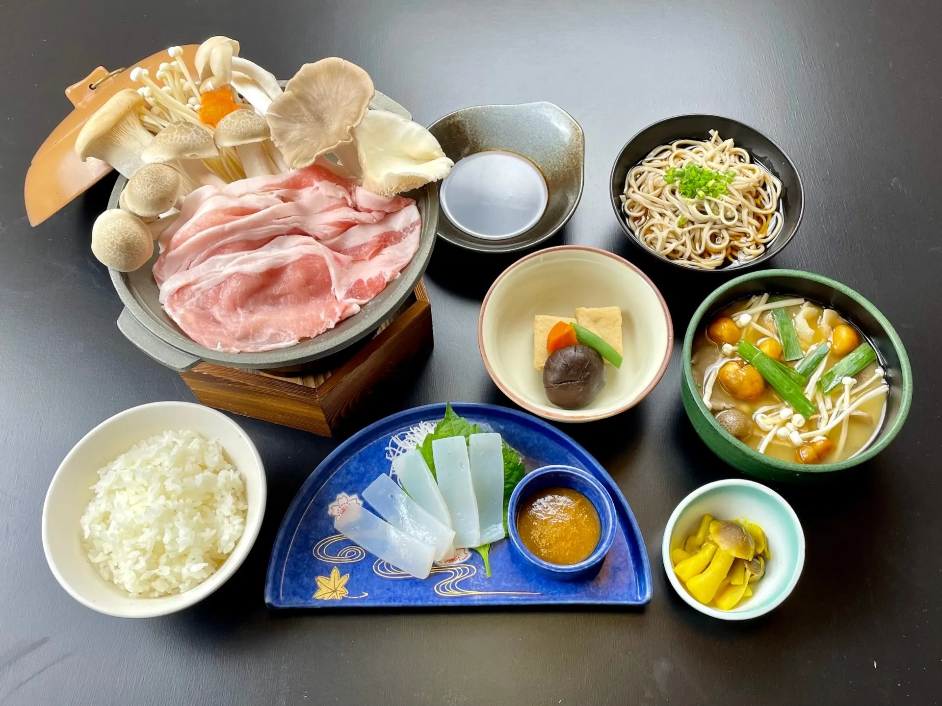 信州豚ときのこ陶板焼き